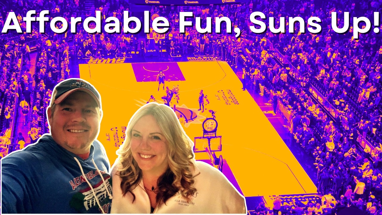 Thrilling on court excitement & off court entertainment at a Phoenix Suns NBA basketball game.
