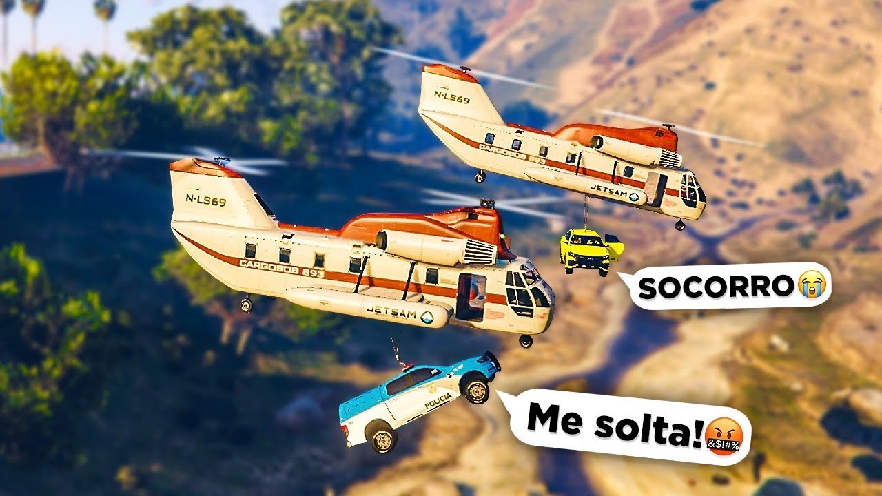 ROUBANDO CARROS  NO GTA RP COM HELICÓPTERO  !! #thiagoreis #rp