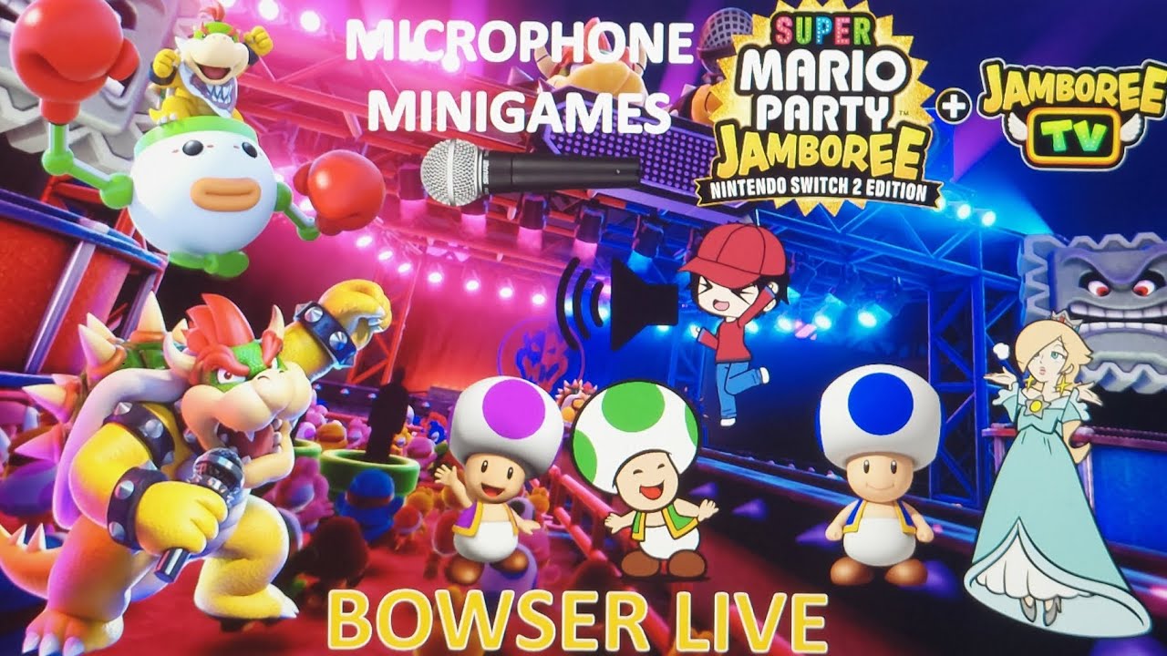 SMPJ + Jamboree TV - Rosalina with the Toads in Bowser Live (Microphone Minigames with my Voice🎤🗣)