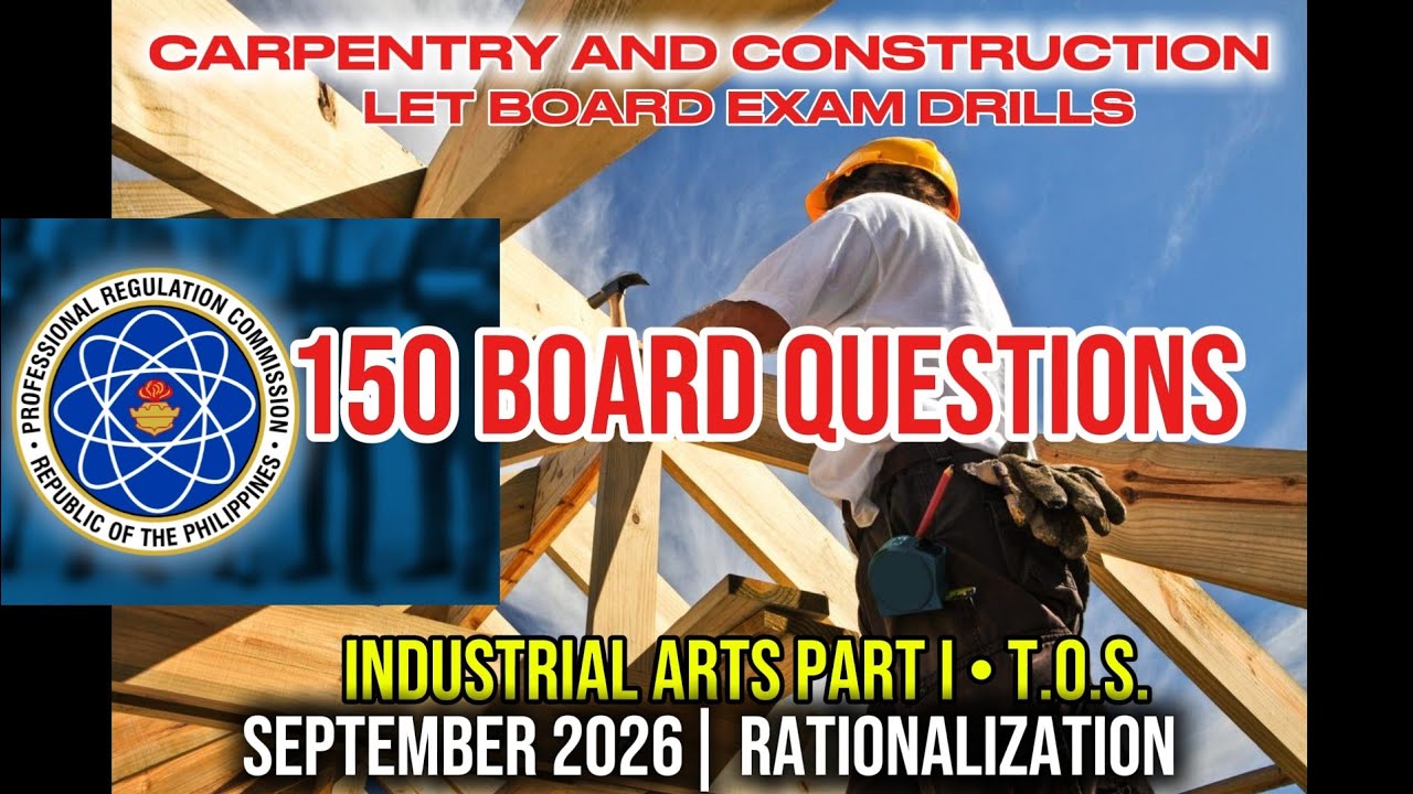 150 LET BOARD EXAM Industrial Arts P.1 (SEPTEMBER 2026) Rationalization Part 1