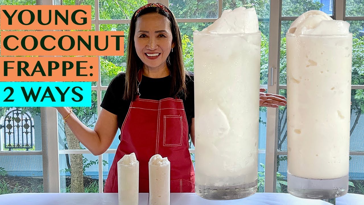 EASY COCONUT FRAPPE 2 WAYS: WITH MILK AND WITHOUT MILK - RECIPES FOR 16OZ CUPS