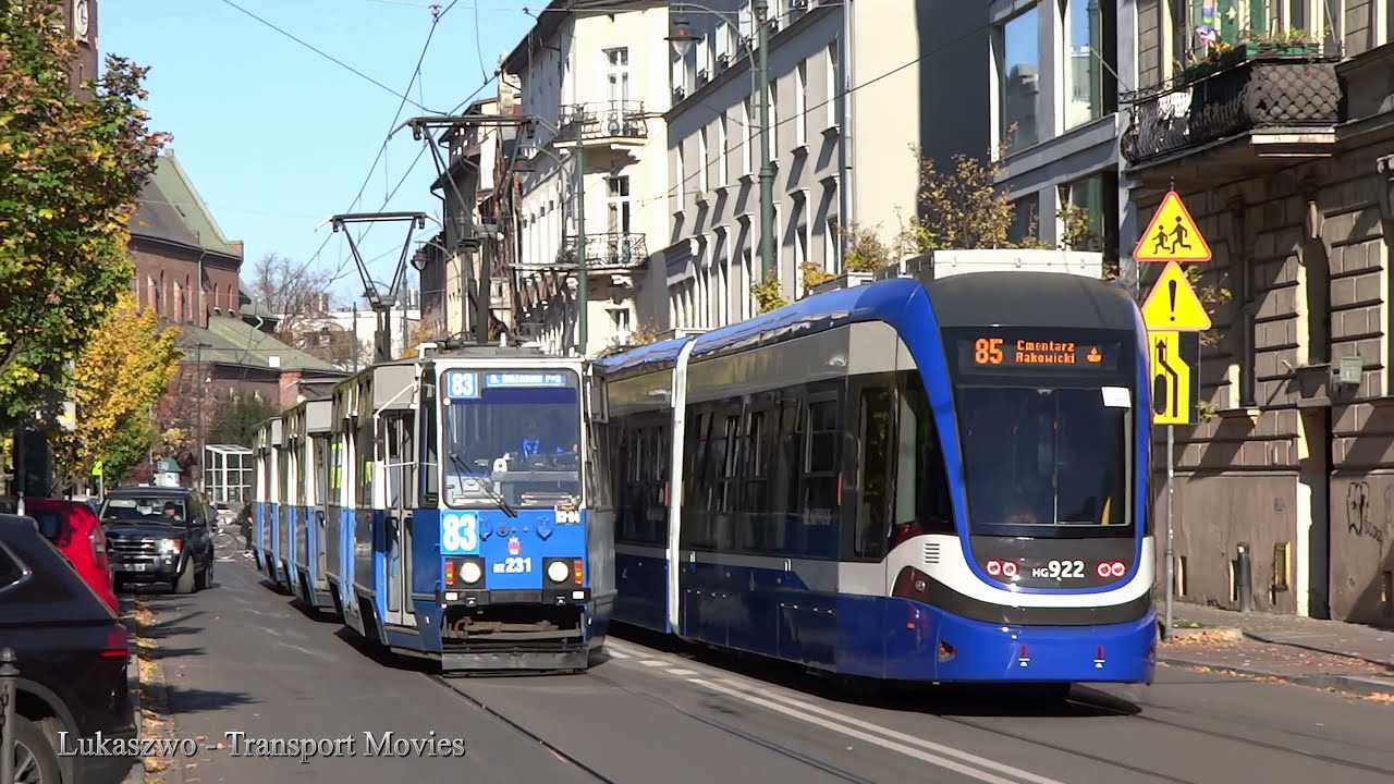 Krakowskie tramwaje - ul. Rakowicka, 1.11.2021