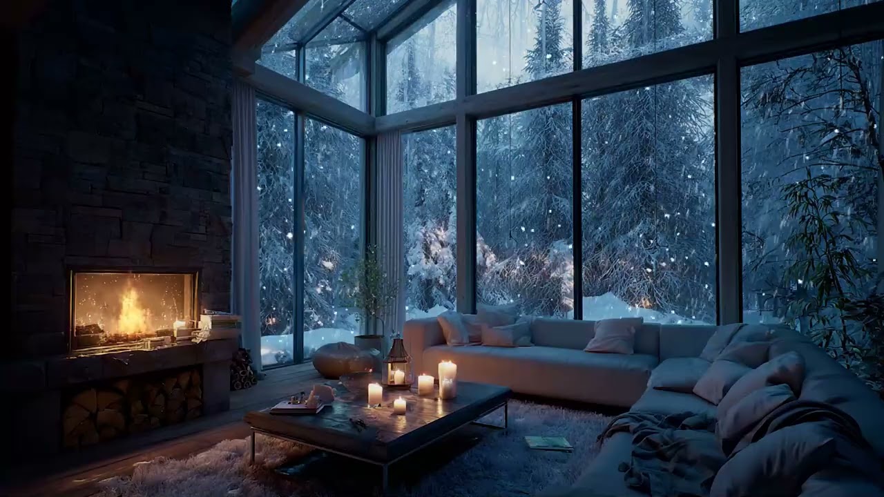 ❄️🔥Snowy Winter Piano | Cozy Fire for Deep Relaxation