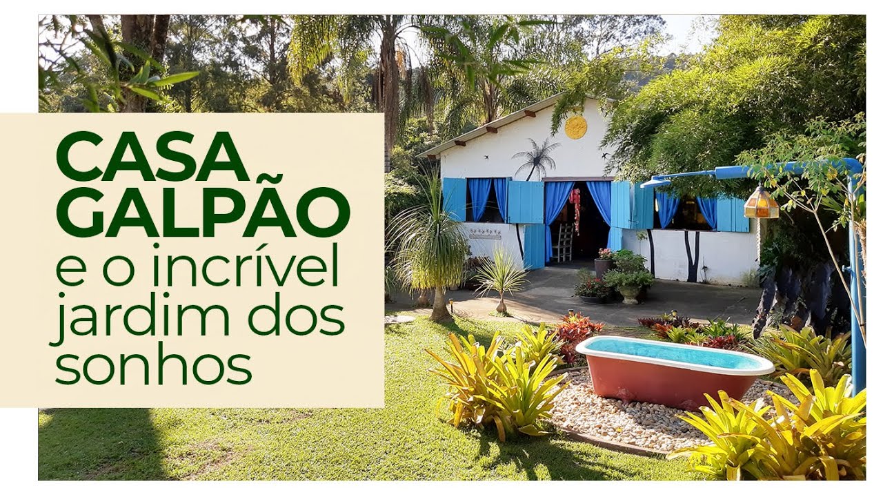 ELE FEZ UM JARDIM DOS SONHOS E UMA CASA GALPÃO EM MEIO À NATUREZA - DECORAÇÃO 100% GARIMPO E REUSO