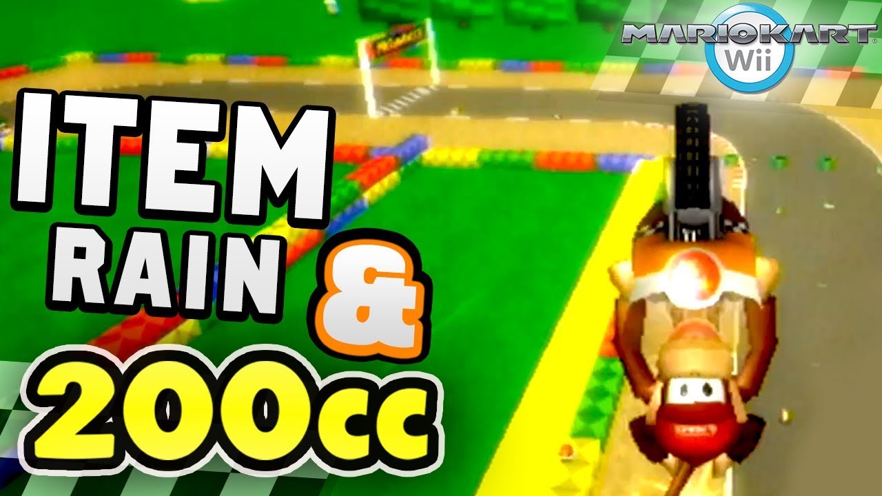 INSANE Mario Kart Wii 200cc and Item Rain!