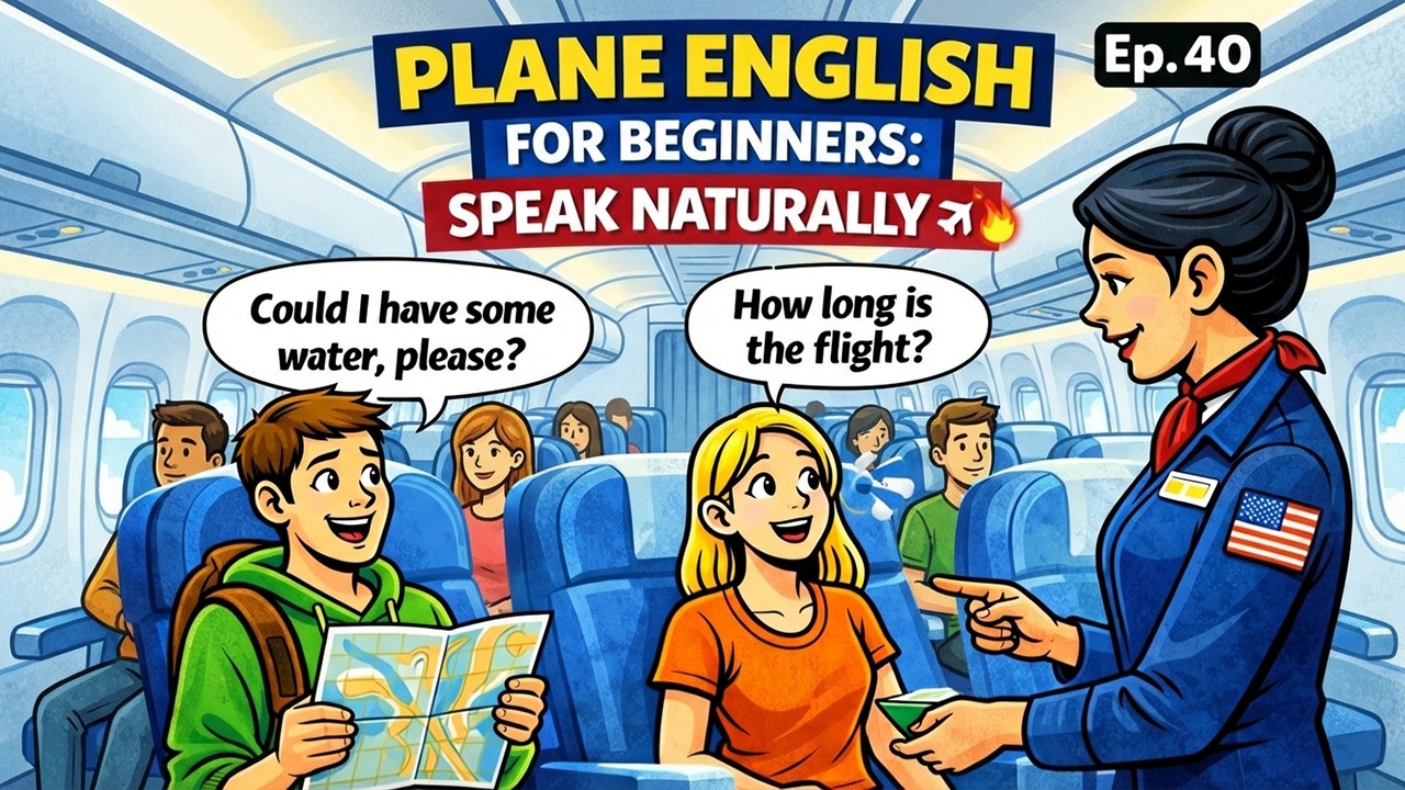 Small Talk on a Plane – Easy English Conversation ✈️