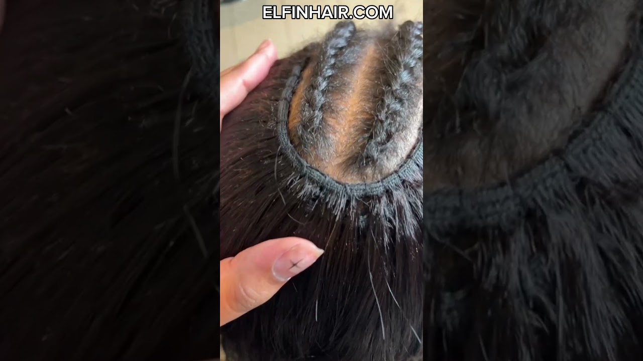 Basic Sew-in Bundles Tutorial!🍭Middle Part Leave Out | Protective Style  #elfinhair #hairstyle