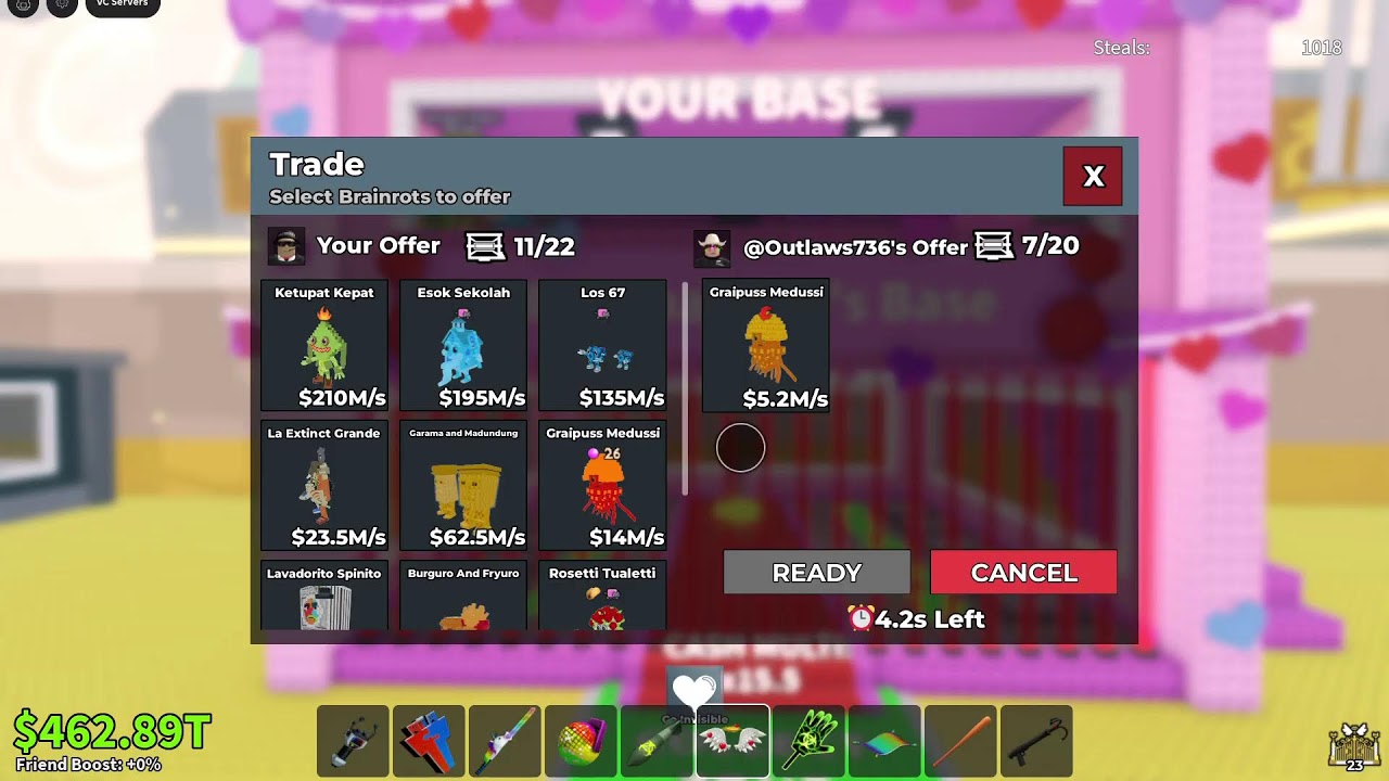 Steal a brainrot trade