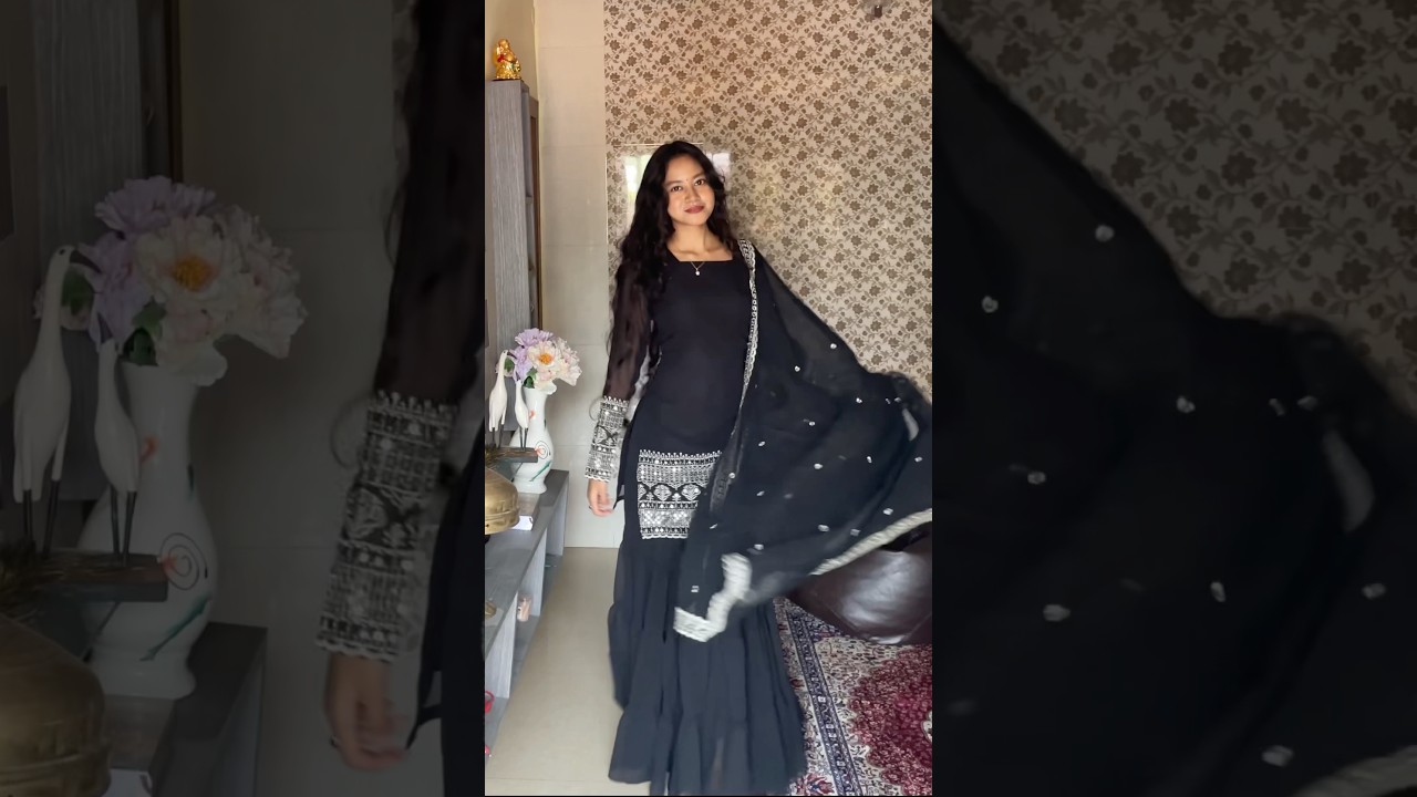 Meesho black sharara set 💃🏻Kum faya kum song reel