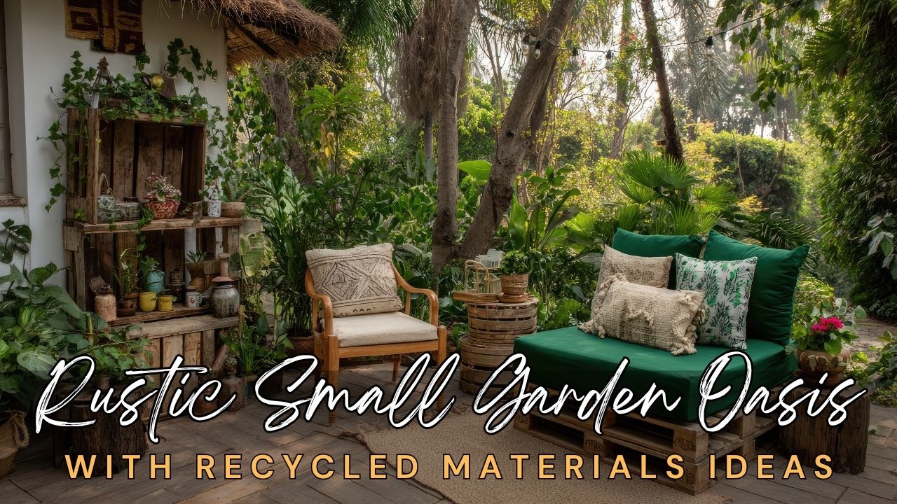 🧰 Rustic Small Garden Oasis with Recycled Materials: Creative Upcycled Rustic Garden Decor Ideas