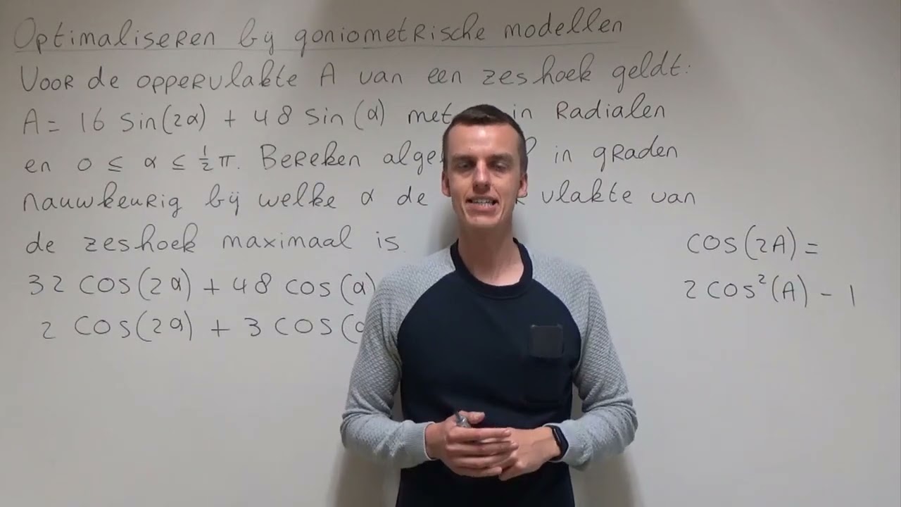 Optimaliseren bij goniometrische modellen (VWO wiskunde B)
