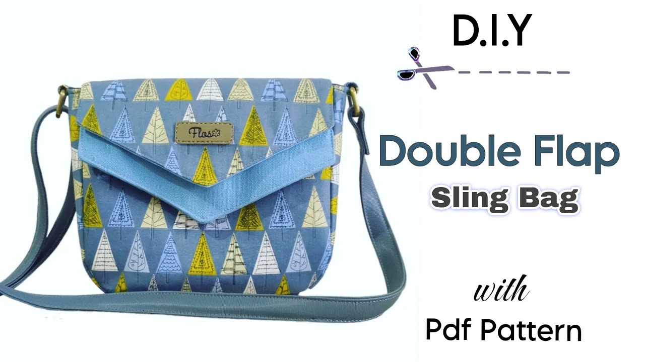 DIY Double Flap Bag | How To Make Double Flap Sling Bag ‼️Free Pdf Pattern‼️