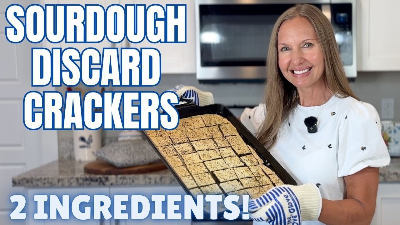 Easiest Sourdough Discard Recipe! 2-Ingredient Sourdough Crackers with Sourdough Starter or Discard!