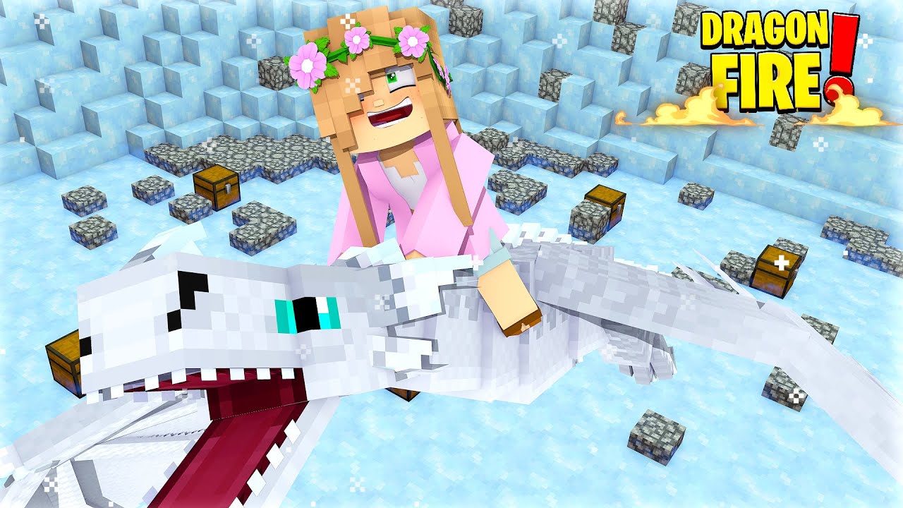 FINDING AN ICE DRAGON CAVE * very rare * Minecraft Dragon Fire