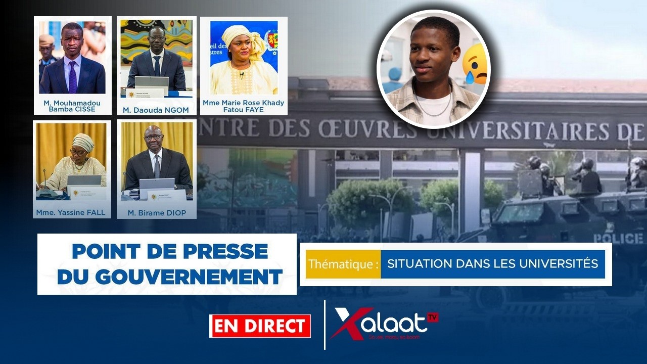 Direct  - Point de Presse du Gouvernement sur la situation dans les universités