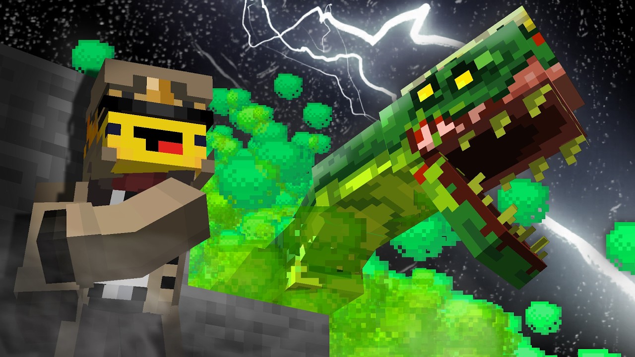 Sobreviví a un DINOSAURIO ZOMBIE en Minecraft | A Zombie Dinosaur