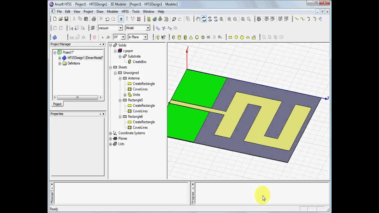 Ansoft HFSS z Antenna tutorial