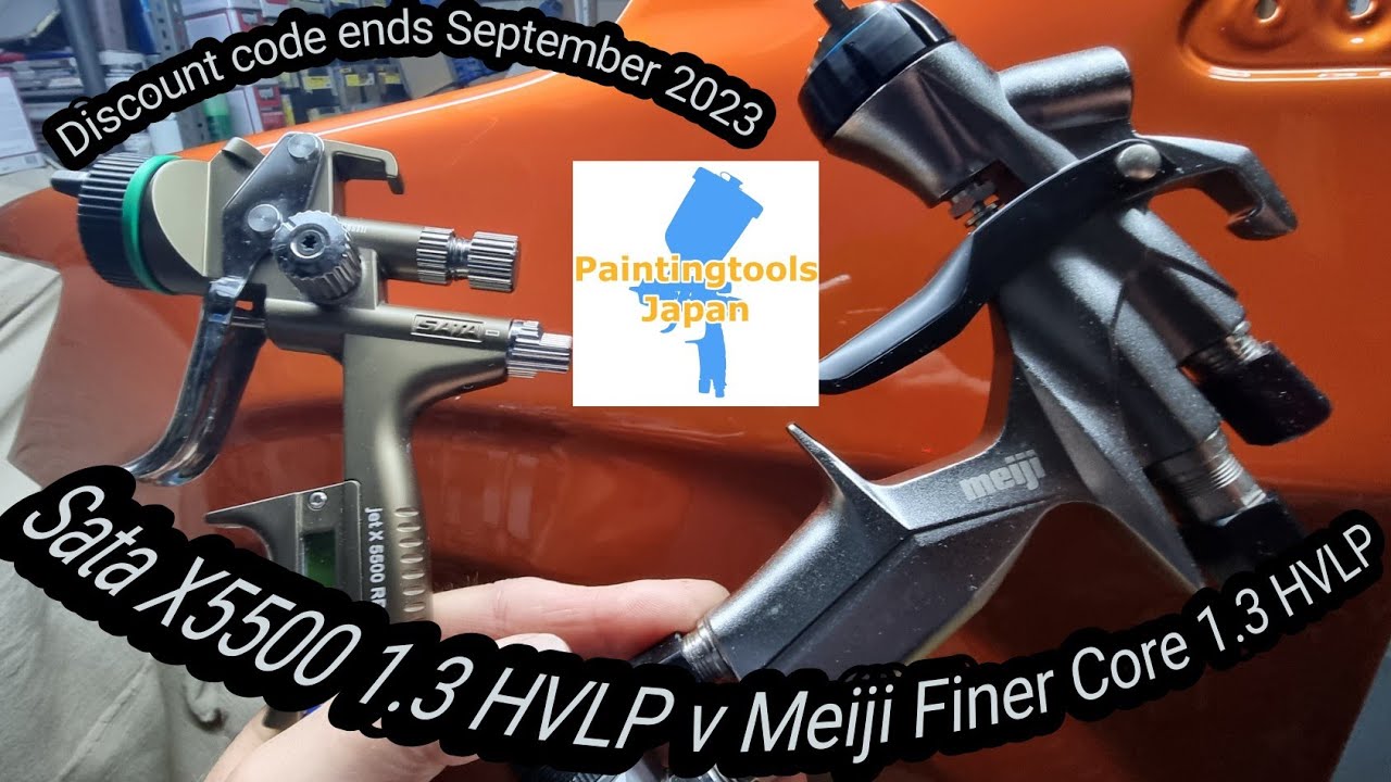 Sata X5500 HVLP v Meiji Finer Core 1.3 HVLP For Basecoat (Exodus Luma)