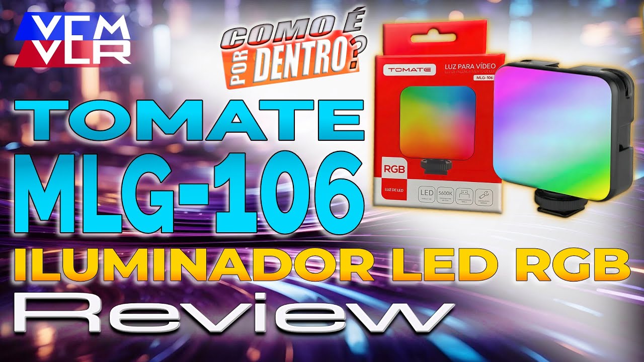 00087 - REVIEW - ILUMINADOR LED RGB - LUZ PARA VÍDEO -  TOMATE MLG-106
