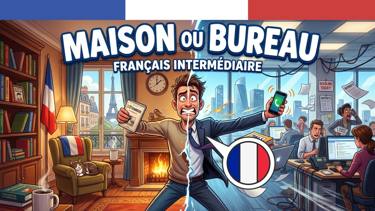 Apprendre le français Podcast: Travail à la maison ou au bureau | Conversation française facile