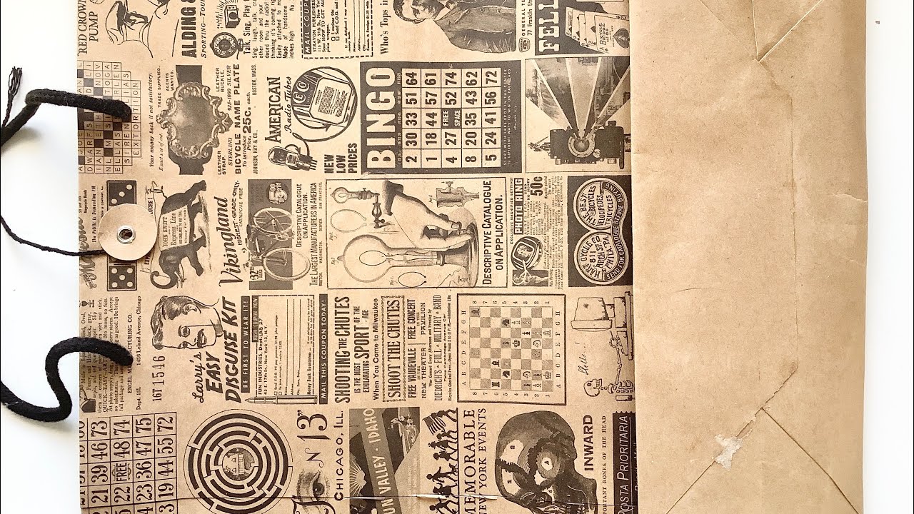 Turning a bag into a vintage junk journal - Part 1: Cover