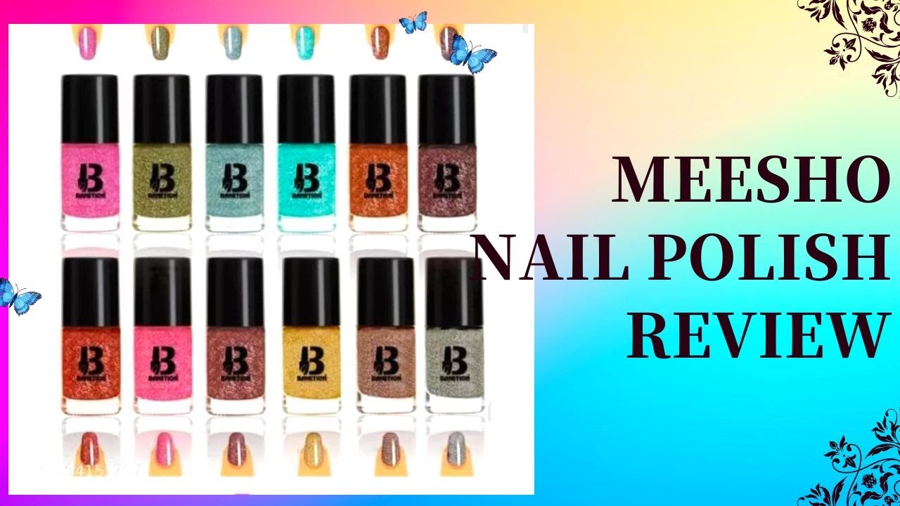 ✅Meesho nail polish review  Banetion Natural Glitter and Jari with Silver and Golden nail polish