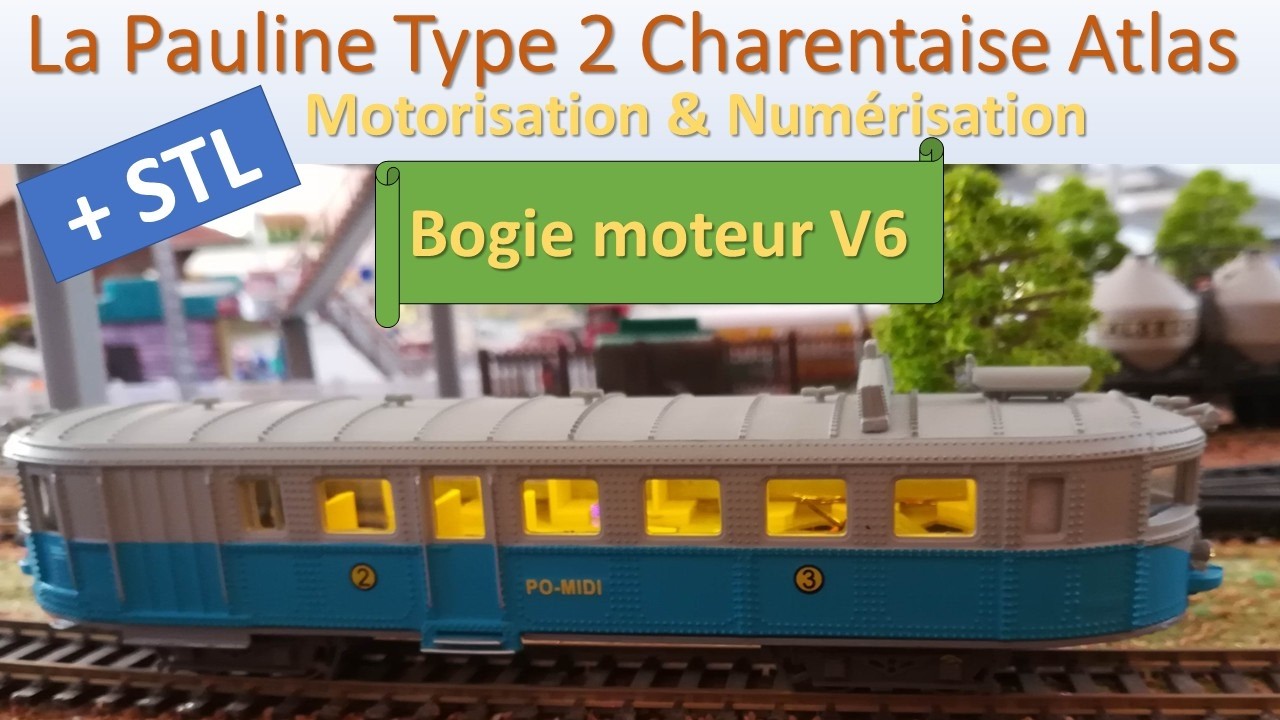 Motorisation Numérisation Pauline Charentaise T2 Atlas – Bogie moteur V6 - Fibre optique & résine UV