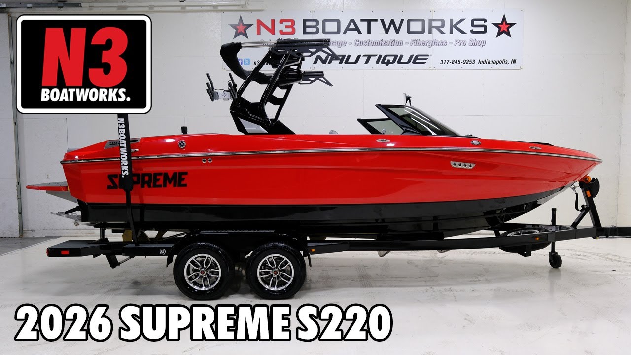 Катер Supreme S220 2026 года выпуска - Слишком красный - Обзор || N3 Boatworks