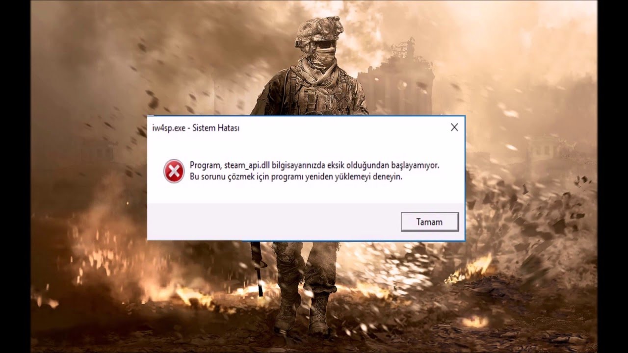 Call of Duty Modern Warfare 2 steam_api.dll hatası (problem) COD MW2
