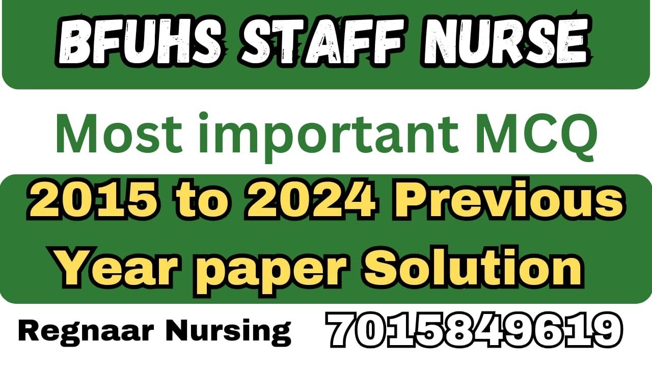 BFUHS Staff Nurse Special MCQ Session #Bfuhsstaffnurse2024 #bfuhsnursingtestseries #bfuhsnursing2024
