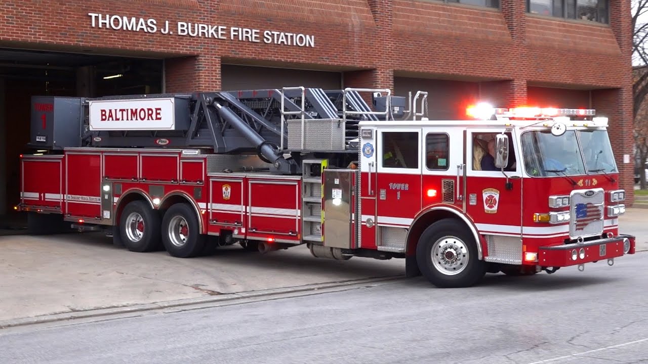Baltimore City Fire Department Tower 1 & Engine 6 Responding 12/6/21