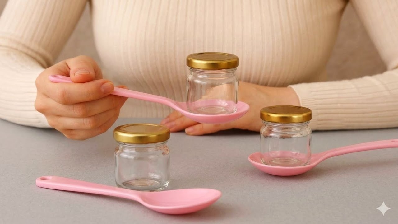 Look What I Made Using a Mini Glass Jar and Plastic Spoons! ♻️ 2 Cute Ideas 🥰