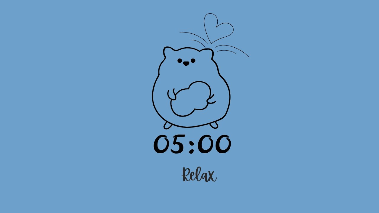 5 Minute Frosted Cornflower Blue Timer ❄️ | Cool Calm + Rain Ambience