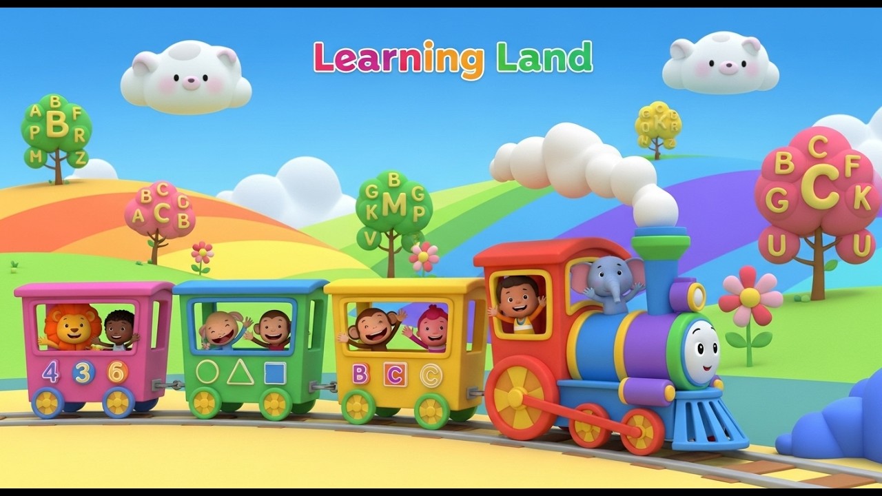 Train Ride Through Learning Land Song for Kids | Educational Adventure, Nursery Rhymes & Baby Songs