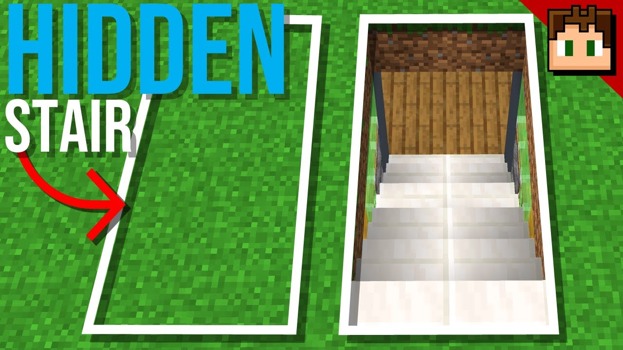 Minecraft Bedrock: 2 WIDE HIDDEN STAIRCASE Tutorial! 1.21