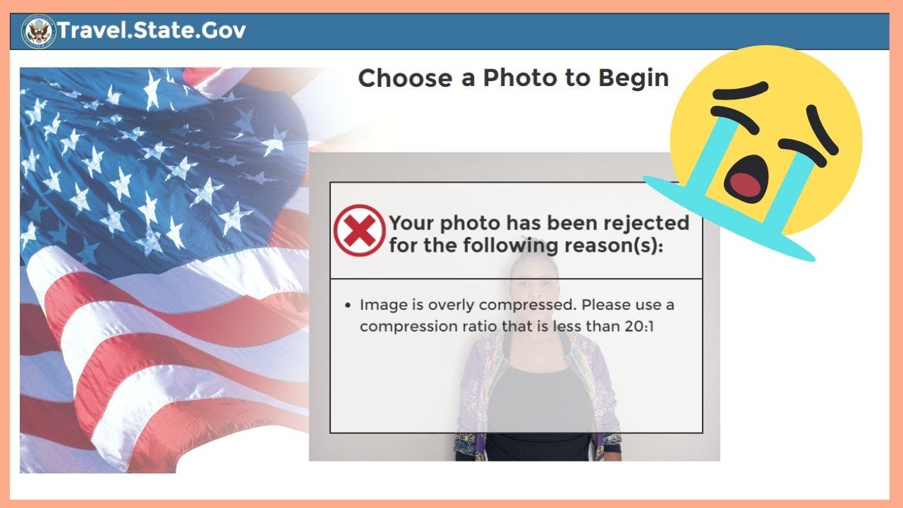 Resolve IMAGE IS OVERLY COMPRESSED Error in DV Lottery Photo Tool | Compression ratio less than 20:1