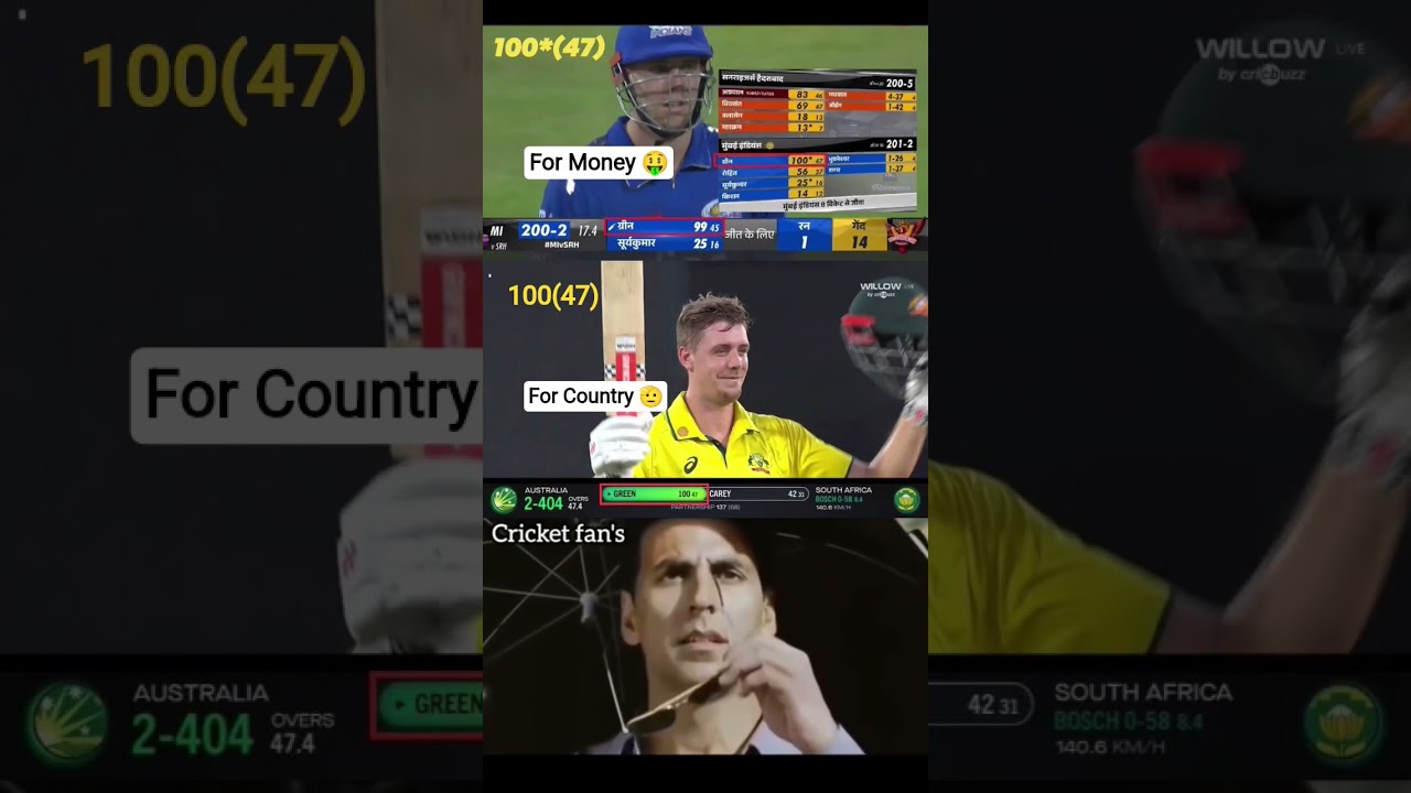 Cameron Green 100(47)&ndash;For Money vs For Country 💯 | IPL vs International Cricket* #camerongreen#viral