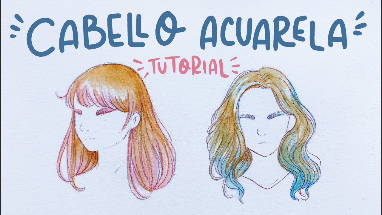 CóMO DIBUJAR CABELLO 💜 FACIL - ACUARELA