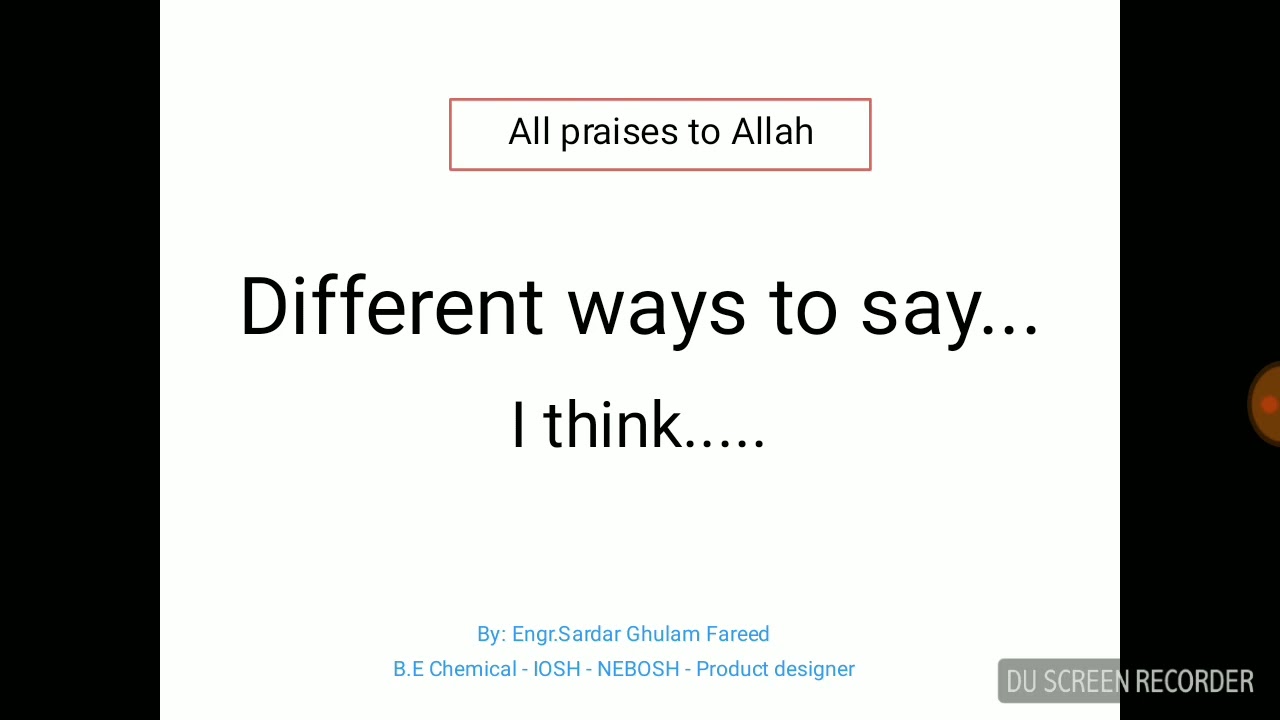 Different ways to say 