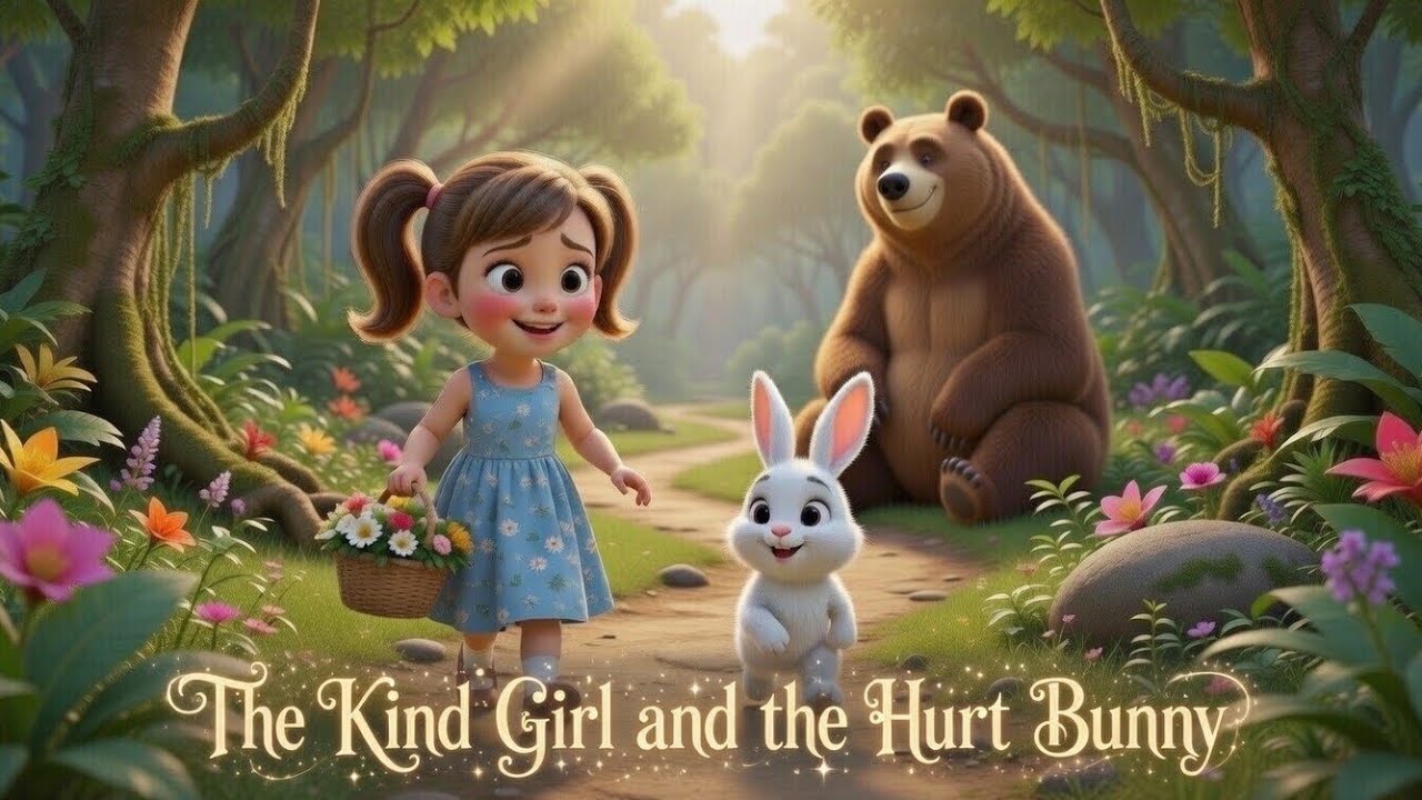 The kind girl and the hurt bunny#KidsAnimation#CartoonStory#KidsVideo#StoryTime#KidsLearning
