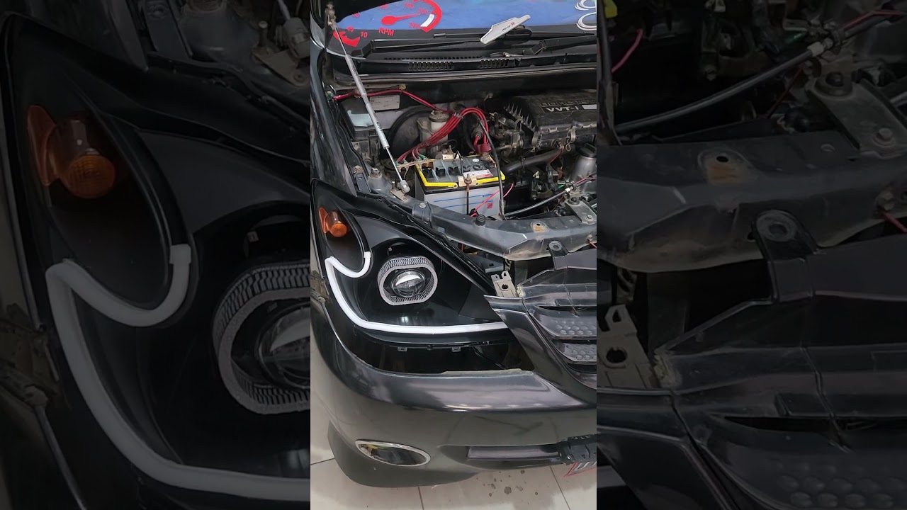 Proses pemasangan Lampu Biled Avanza 2009