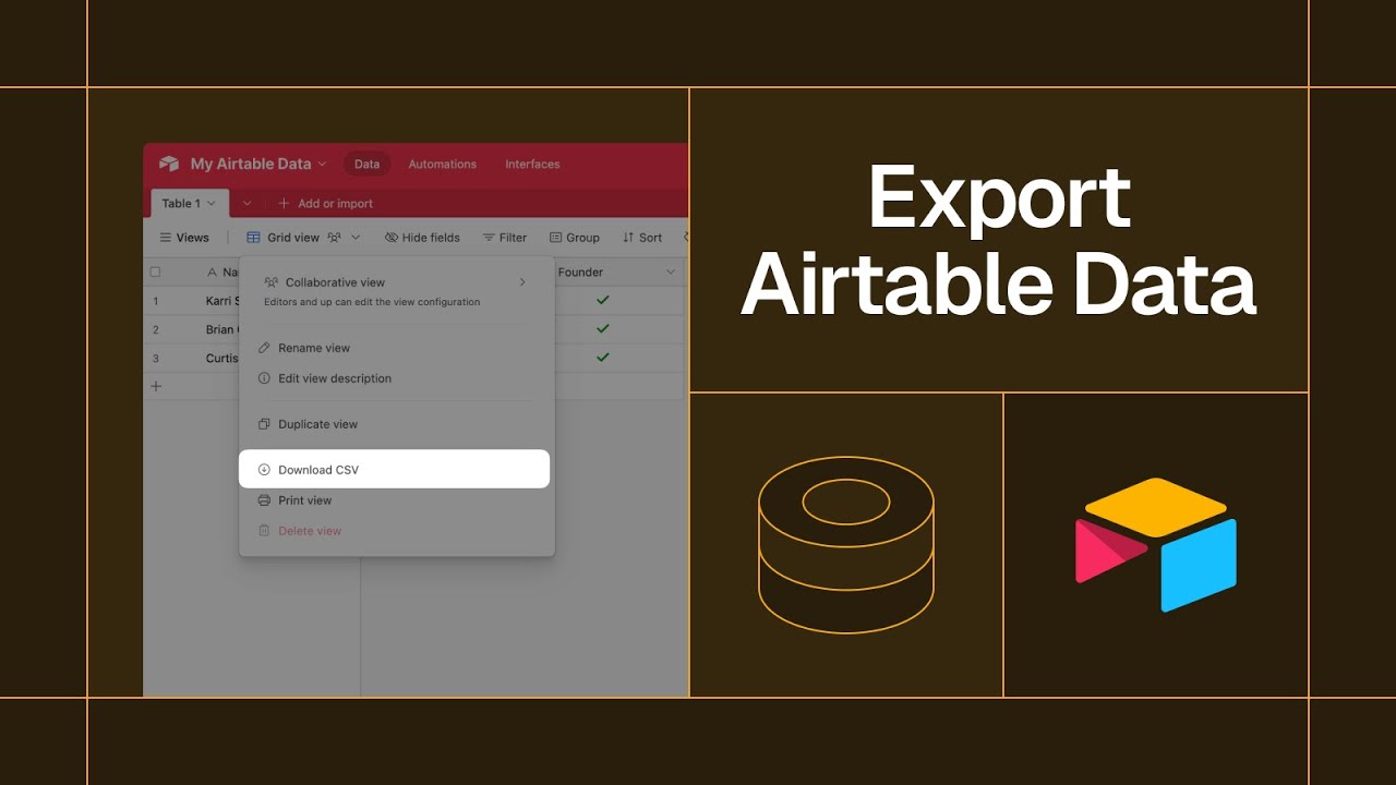 Как экспортировать данные Airtable в CSV-файл