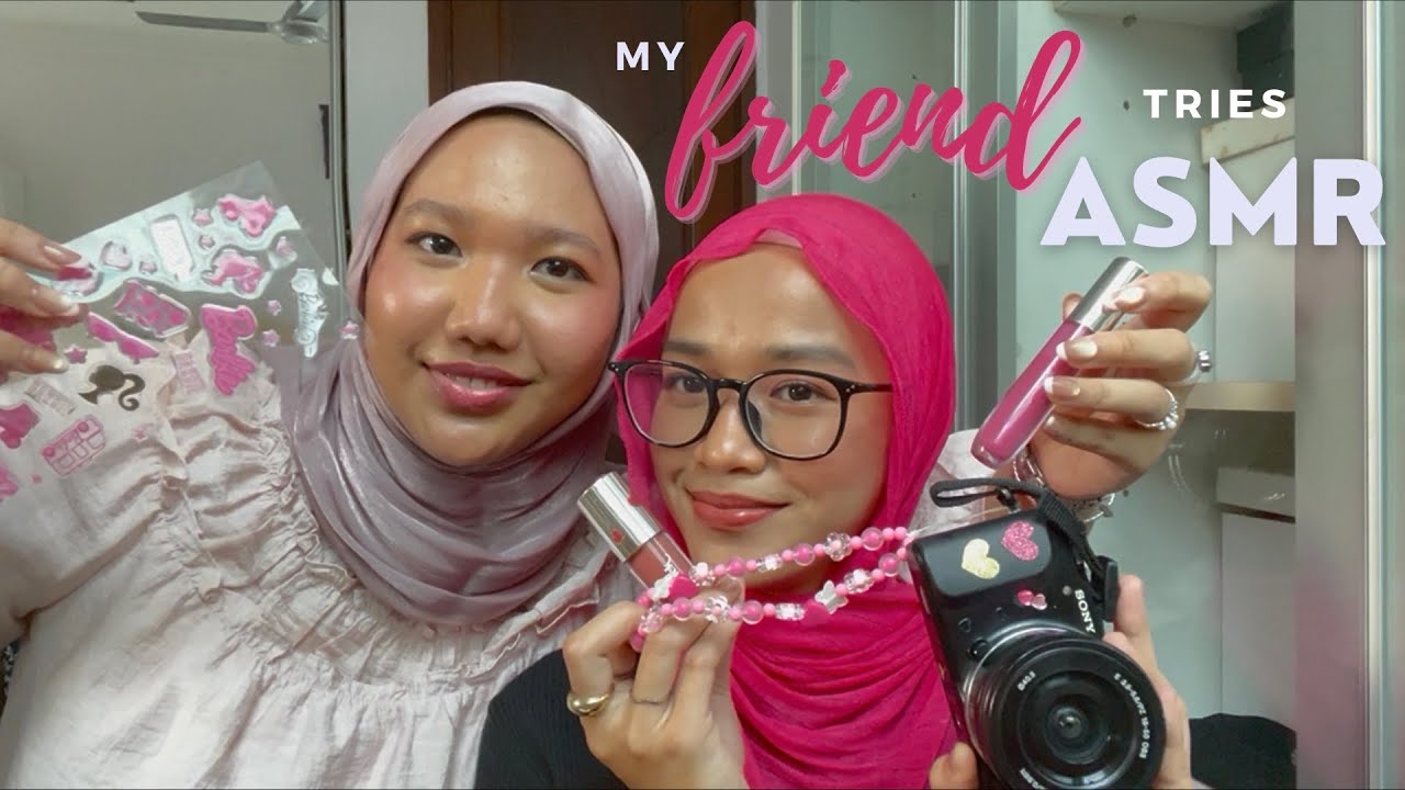 ASMR| MY FRIEND TRIES ASMR FOR THE FIRST TIME whispering tapping mukbang
