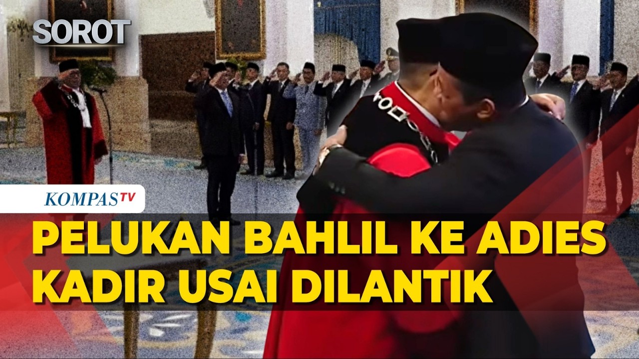 Momen Bahlil Peluk Adies Kadir usai Dilantik Jadi Hakim MK