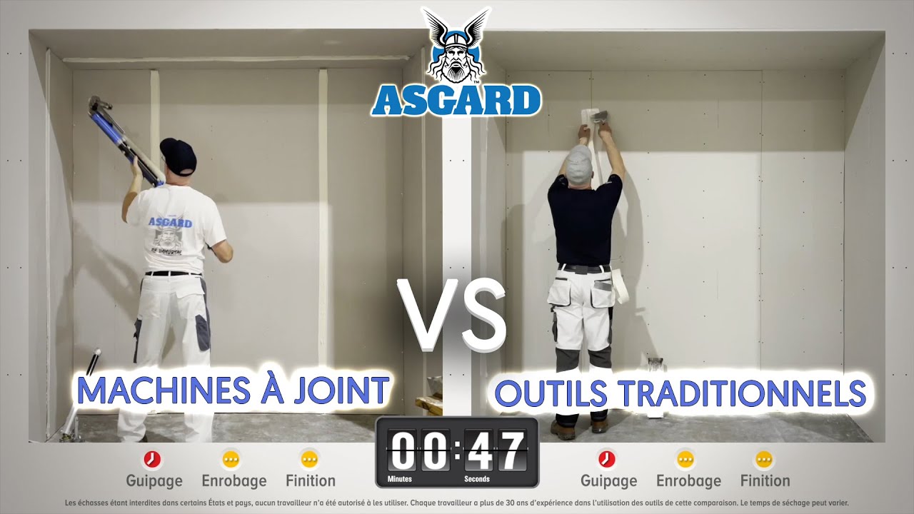 Machines &agrave; joint automatiques placo vs jointoiement &agrave; la main - Comparaison Asgard
