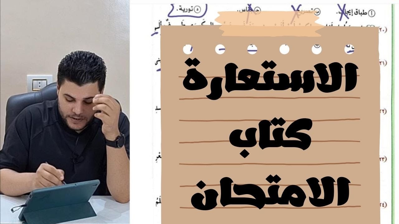 حل تدريبات الاستعارة من كتاب الامتحان 2026 لغة عربية للصف الأول الثانوي بلاغة