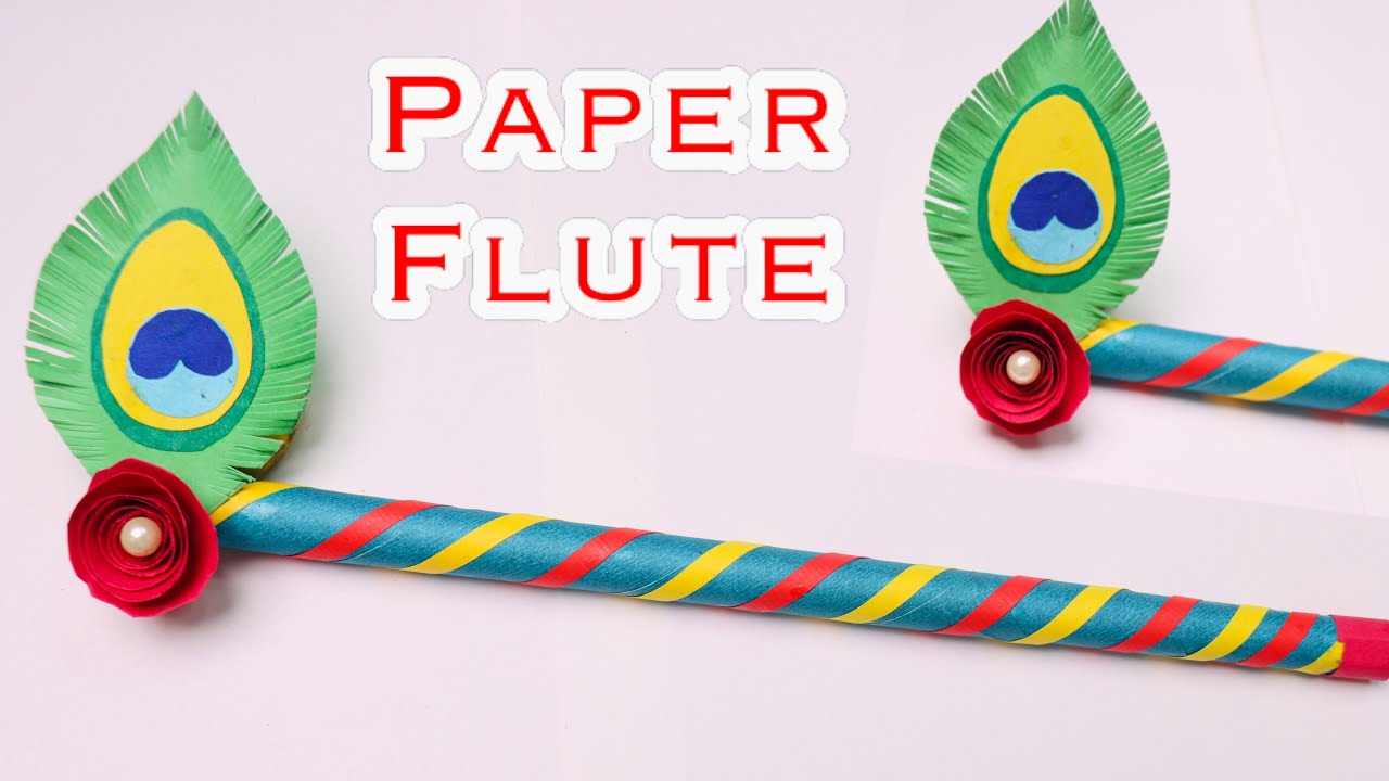 Paper Flute For Krishna| Janmastami Crafts Ideas | How to make Krishna Bansuri from paper