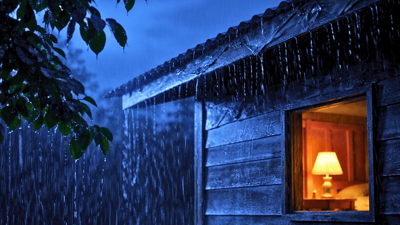 Barulho de Chuva Relaxante no Telhado com Trovões à Noite | Som de Chuva para Dormir Melhor 🌧️🌙