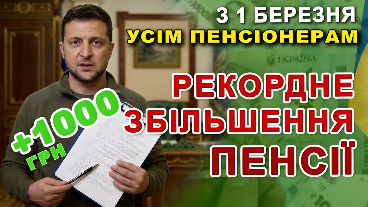 Індексація пенсій з 1 березня 2026: нові суми вже відомі — скільки отримає кожен пенсіонер
