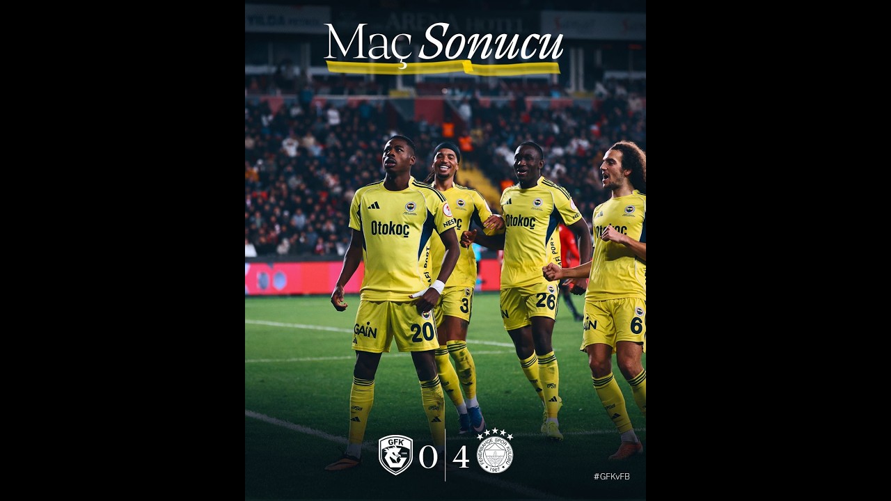 Fenerbahçe 4 Gaziantep 0 Ziraat Kupası Çeyrek Finaldeyiz Geçikmeli Maç Sonu